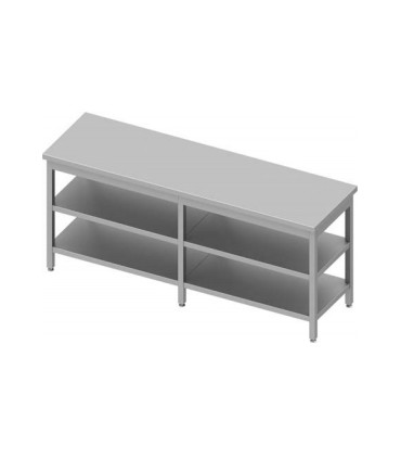 Table grande largeur centrale avec 2 étagères, Stalgast
