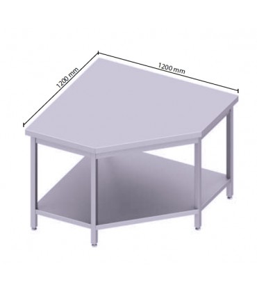 Table centrale en angle avec étagère, Stalgast Table centrale en angle avec étagère, Stalgast