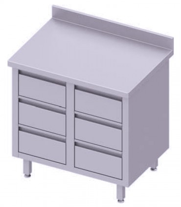 Table adossée avec six tiroirs, Stalgast Table adossée avec six tiroirs, Stalgast