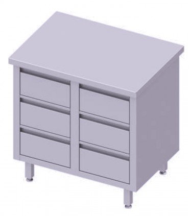 Table centrale avec six tiroirs, Stalgast Table centrale avec six tiroirs, Stalgast