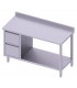 Table adossée + meuble à deux tiroirs et une étagère, Stalgast