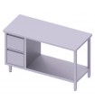 Table centrale + meuble à deux tiroirs et une étagère STALGAST