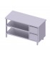 Table centrale + meuble à deux tiroirs et deux étagères, Stalgast