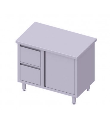 Table centrale avec deux tiroirs, porte battante, Stalgast