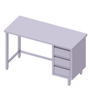 Table centrale + meuble à trois tiroirs, Stalgast