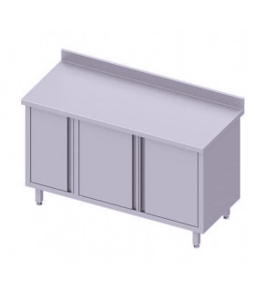Table adossée avec placard, portes battantes, Stalgast