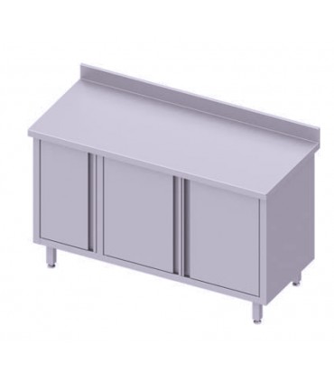 Table adossée avec placard, portes battantes, Stalgast Table adossée avec placard, portes battantes, Stalgast