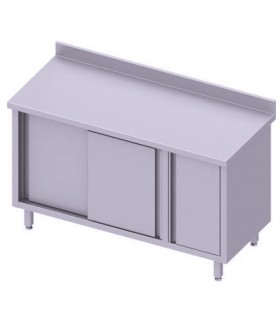 Table adossée avec placard, portes coulissantes, Stalgast