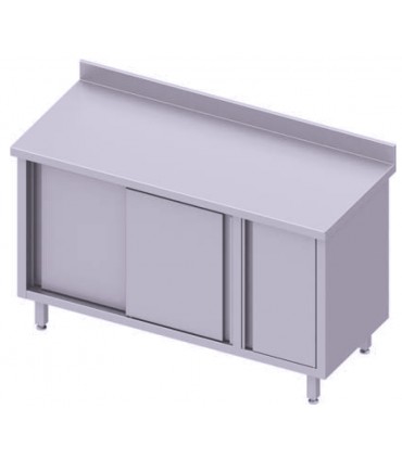 Table adossée avec placard, portes coulissantes, Stalgast Table adossée avec placard, portes coulissantes, Stalgast