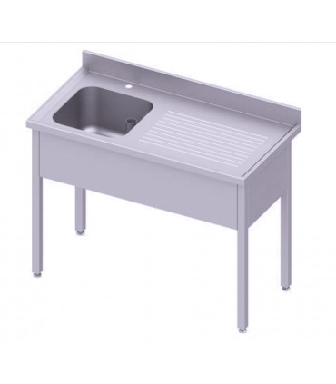 Table adossée avec cuve sans étagère, Stalgast