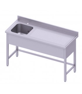 Table adossée avec cuve sans étagère, Stalgast