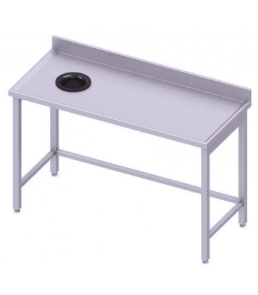 Table adossée avec trou vide-ordures sur le côté gauche, Stalgast