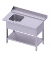 Table adossée de chargement à droite avec étagère pour lave-vaisselle capot Stalgast STALGAST
