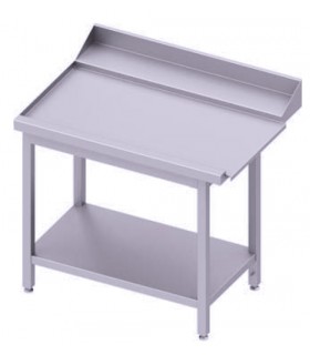 Table adossée de déchargement à gauche avec étagère pour lave-vaisselle capot Stalgast, Stalgast