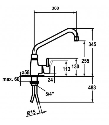 Mitigeur avec croisillons 40L-3601B BARTSCHER