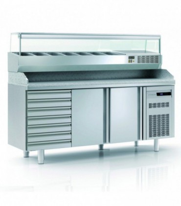 Meuble pizza 700 positif 2 p. + 1 neutre à patons MFP70-180-7 CORECO