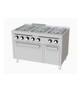 Fourneau "basic" 6 feux vifs série 600 avec four à gaz  CB6F600H HR