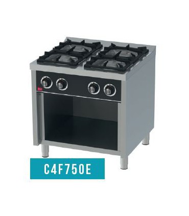 Fourneau 4 feux vifs série 750 sur placard C4F750E HR