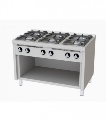 Fourneau 6 feux vifs série 750 sur placard C6F750E HR